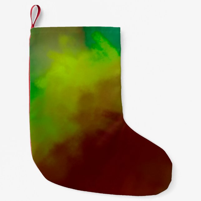Brushed Painted Abstract Background. Brush stroked Small Christmas Stocking (Front)