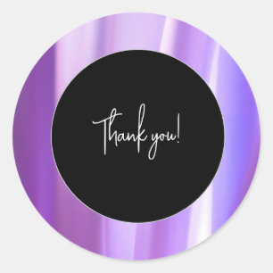 Brushed Petals Lavender "Thank You" Sticker Eleg