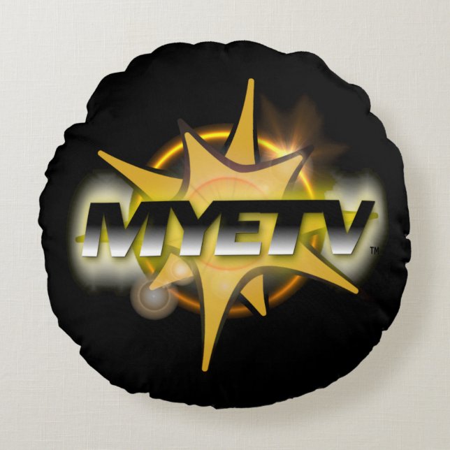 Brushed Polyester Round Throw Pillow of MYETV (Front)