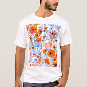 Brushed Poppies: Abstract Floral Texture T-Shirt