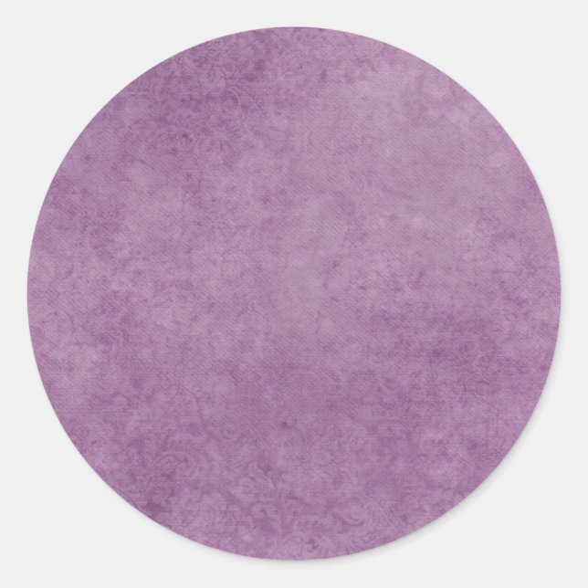Brushed Purple BAckground Classic Round Sticker (Front)