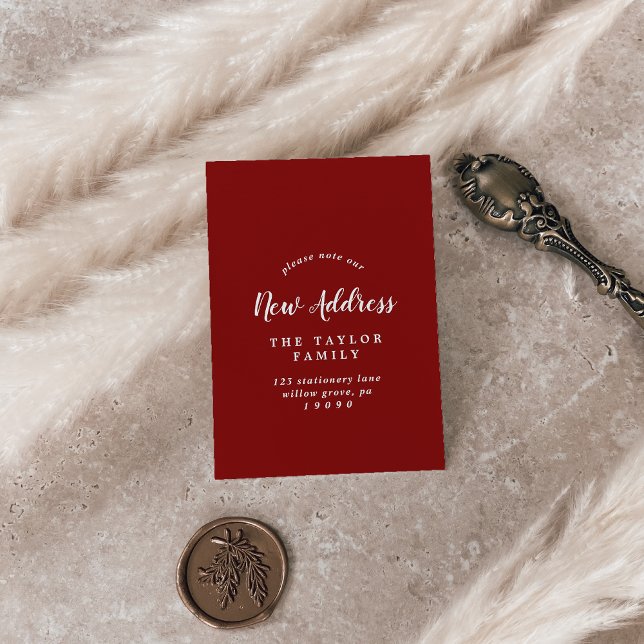 Brushed Red Change of Address Insert Card (Creator Uploaded)