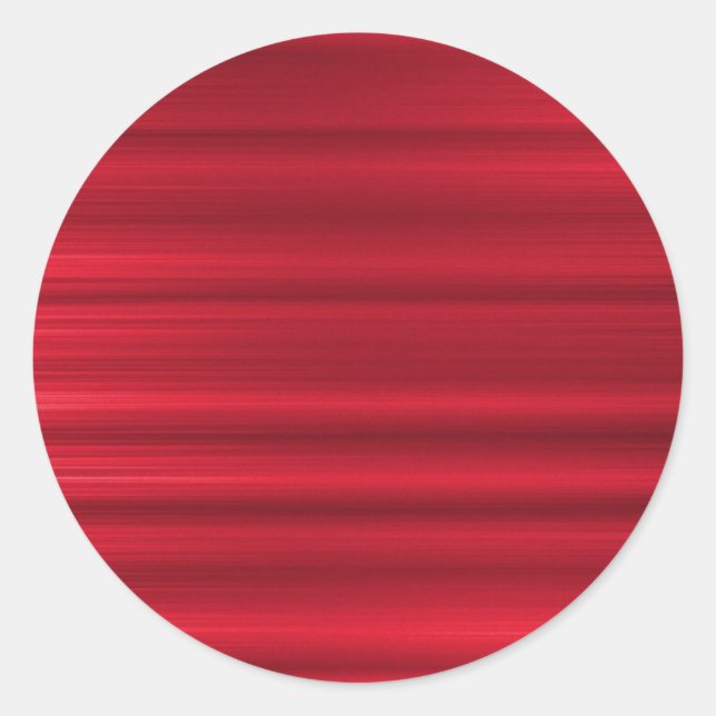 Brushed Red Classic Round Sticker (Front)