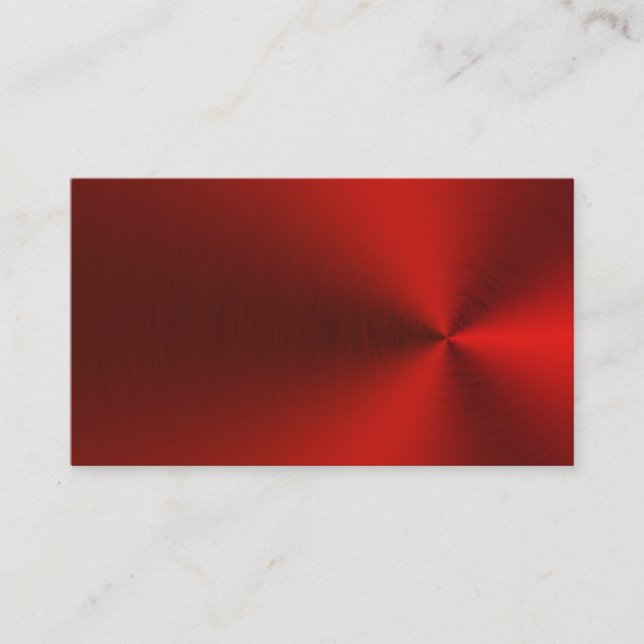 Brushed Red Metal Business Cards (Front)