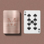 Brushed Rose Gold Monogrammed Luxury Playing Cards<br><div class="desc">Personalised Monogram and Name Gifts featuring rose gold personalised monogram in classic serif font style with a beautiful script name in the middle, on simulated metallic brushed rose gold metal faux foil background. Perfect as mother's day gifts for mum, gifts for grandmother, wife, bride, maid of honour, bridesmaids and more....</div>