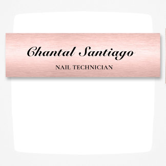 Brushed Rose Gold Professional Identification Name Tag