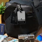 Brushed Silver and Black Manly Design Custom Name