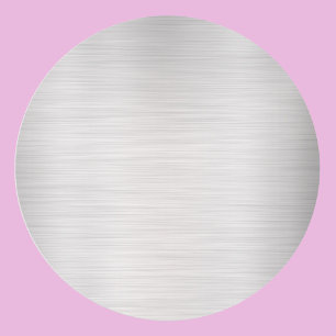 Brushed Silver Blank Template, DIY Text Art Logo Classic Round Sticker