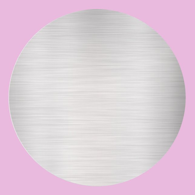 Brushed Silver Blank Template, DIY Text Art Logo Classic Round Sticker (Creator Uploaded)