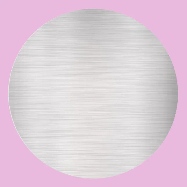 Round Rilver Template Brushed Silver Blank Template, DIY Text Art Logo Classic Round Sticker ...