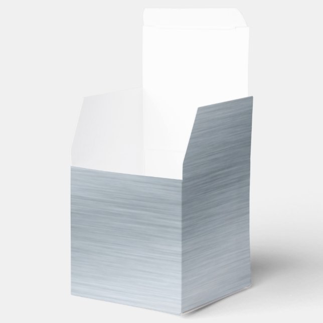 Brushed Silver Look Background Art Favour Box (Opened)