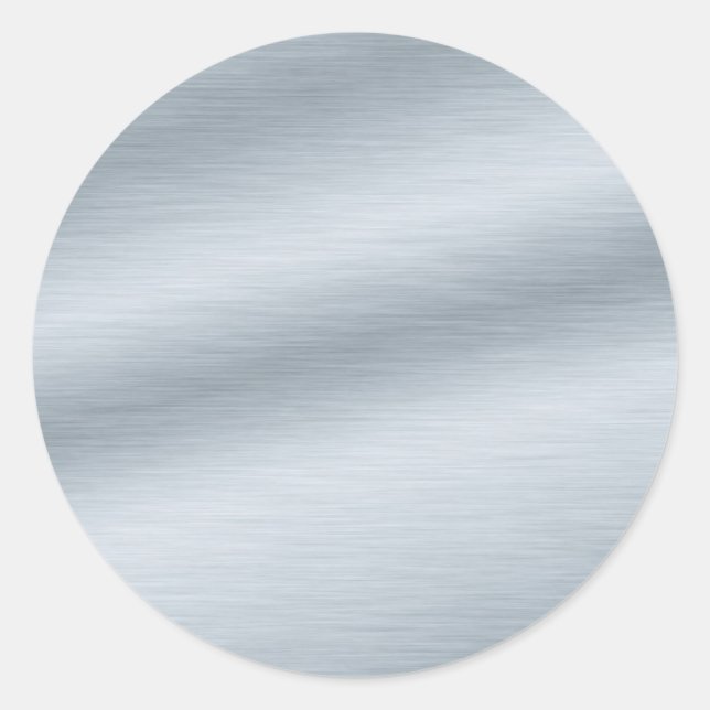 Brushed Silver Look Background Classic Round Sticker (Front)