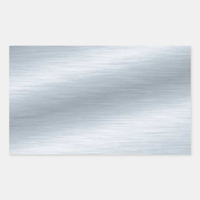 Brushed Silver Look Background Rectangular Sticker (Front)