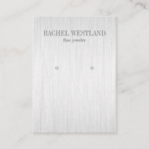 Brushed silver Luxury Jewellery Earring display Business Card