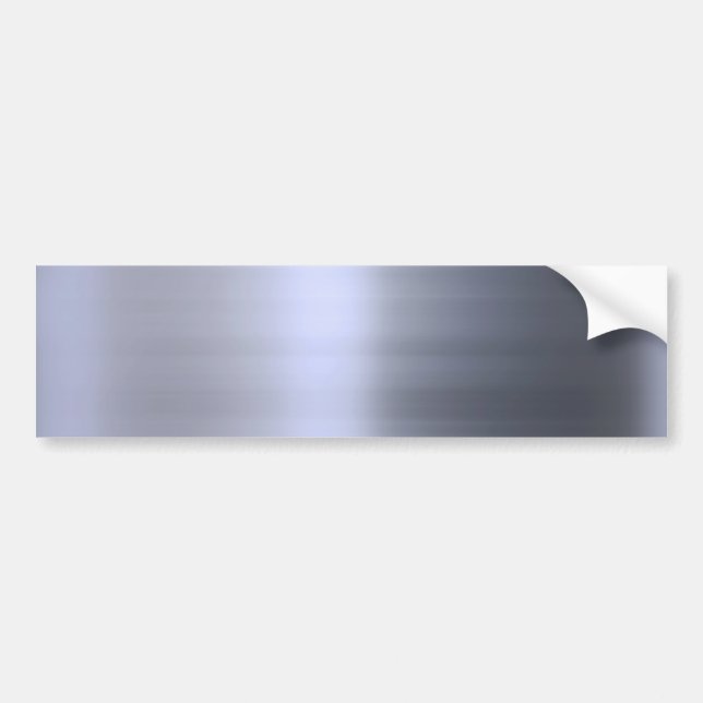 Brushed Silver Metal Textured Bumper Sticker (Front)