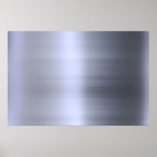 Brushed Silver Metal Textured Poster