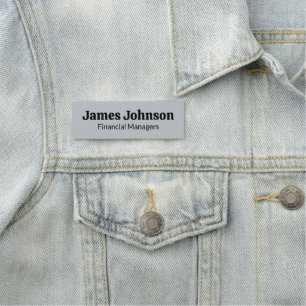 Brushed Silver Retro Bold Serif Desk Name Plate Tag