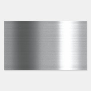 Brushed Stainless Rectangular Sticker