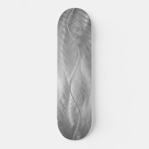 Brushed Stainless Steel Abstract Skateboard