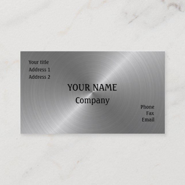 Brushed steel business card (Front)