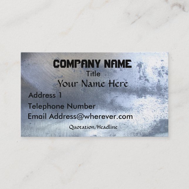 BRUSHED STEEL Metallic-effect Business Card (Front)