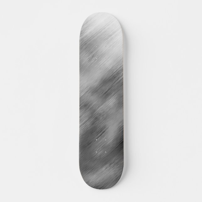 Brushed Steel Speed Look Customisable Grey White Skateboard (Front)