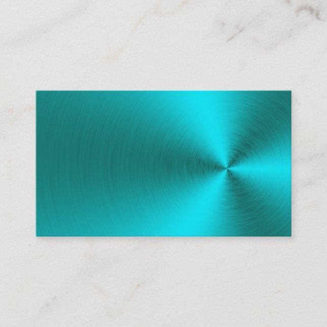 Brushed Teal Metal Business Cards (Front)