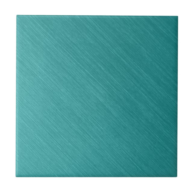 Brushed Teal Metal Look kash001 Ceramic Tile (Front)