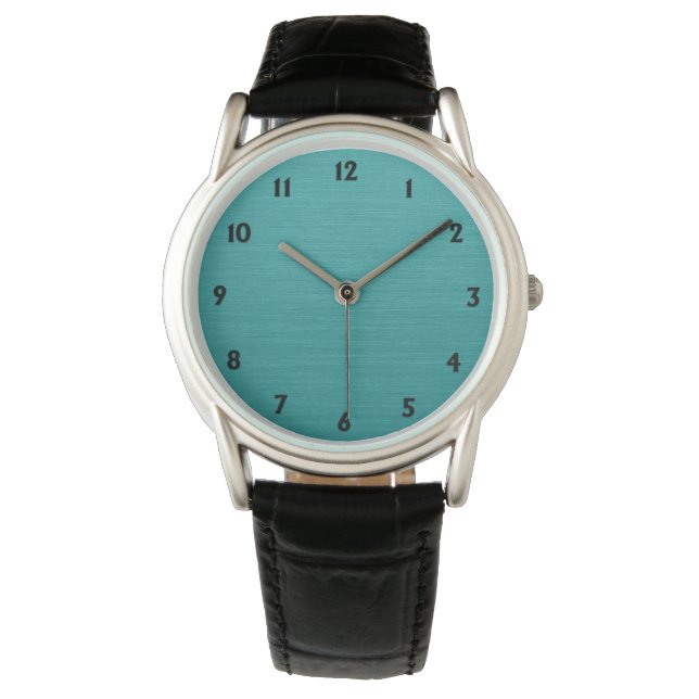 Brushed Teal Metal Look kash001 Watch (Front)