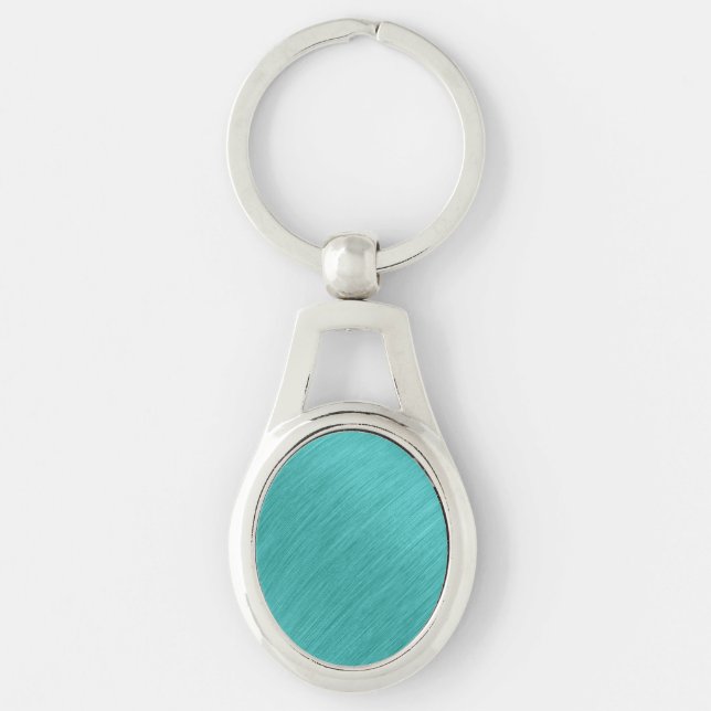 Brushed Turquoise Delight Key Ring (Front)