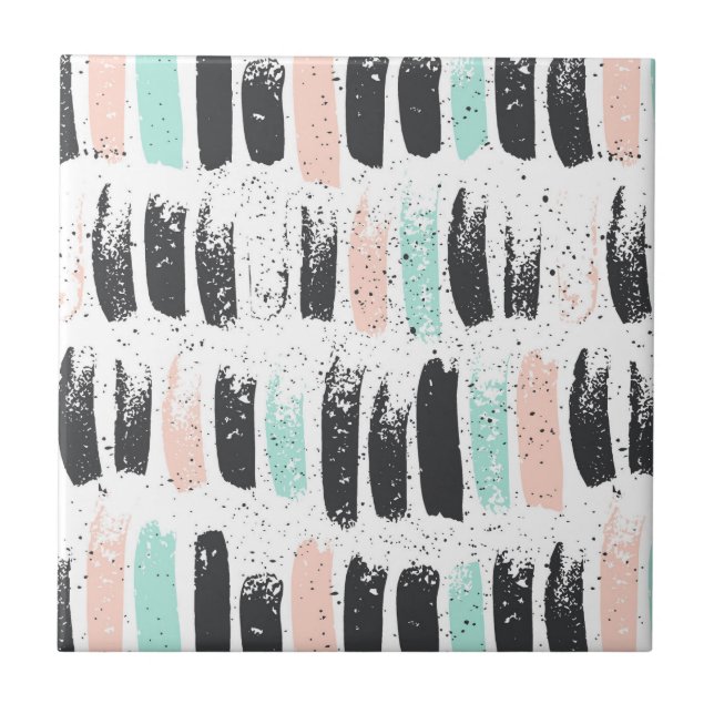 Brushes & Ink Strokes Pattern Ceramic Tile (Front)