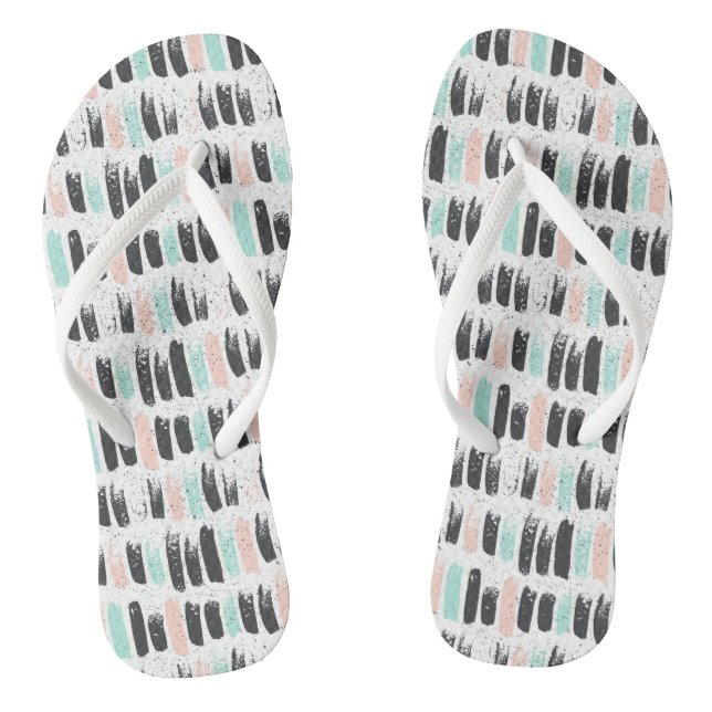 Brushes & Ink Strokes Pattern Thongs (Footbed)