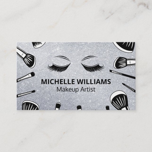 Brushes | Makeup Artist | Beauty Specialist Business Card (Front)