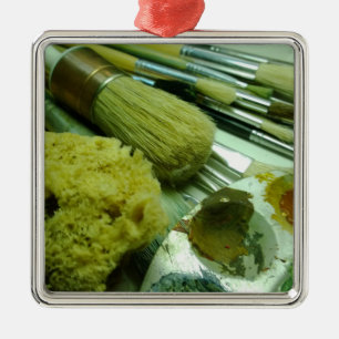 Brushes & Paint Metal Ornament