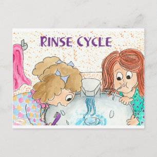 Brushing Teeth Kids Postcard