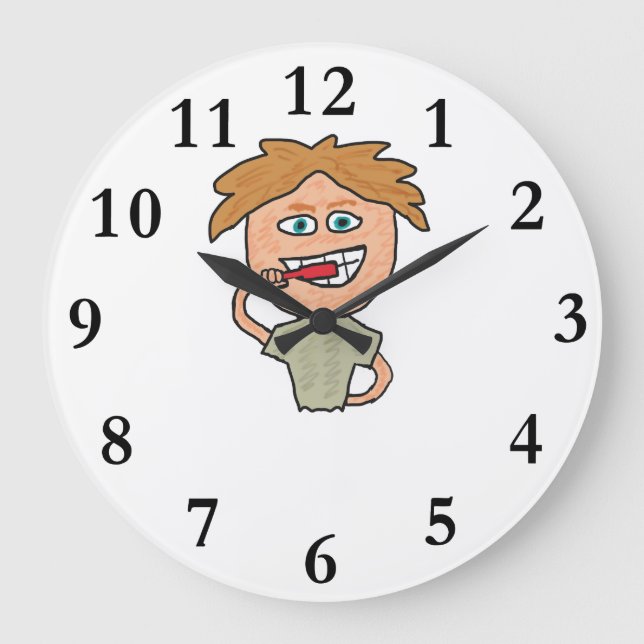 Brushing Teeth Large Clock (Front)