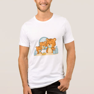 Brushing Tigers – Cute Morning Routine Tri-Blend Shirt