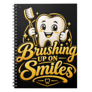 Brushing Up on Smiles Cute Dentist Gift Notebook