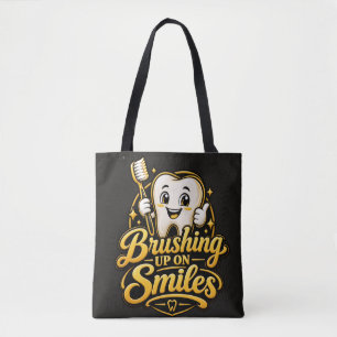 Brushing Up on Smiles Cute Dentist Gift Tote Bag