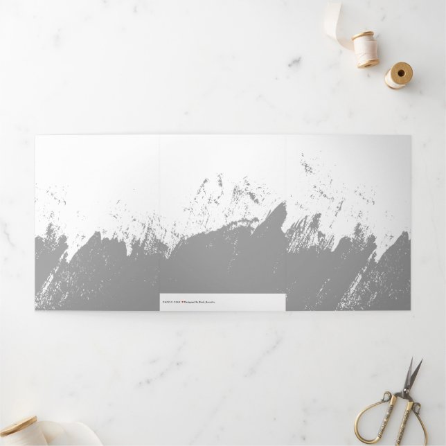 Brushstroke 11 Tri-Fold holiday card (Outside)