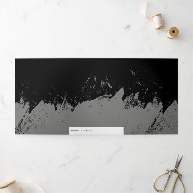 Brushstroke 2 Tri-Fold holiday card (Outside)