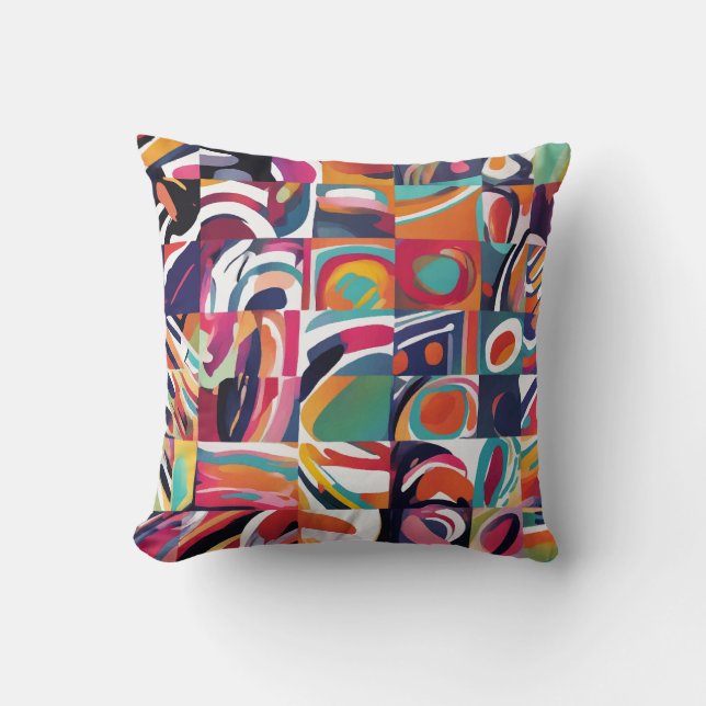 Brushstroke abstract cushion (Front)