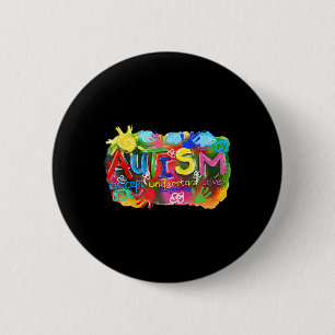 Brushstroke Autism Awareness Accept Understand Lov 6 Cm Round Badge