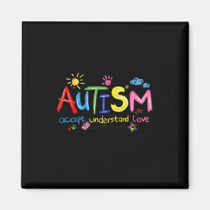 Brushstroke Autism Awareness Accept Understand Lov Magnet