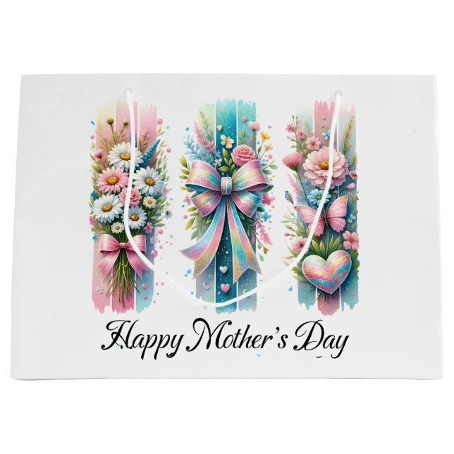 Brushstroke Coquette Bow Large Gift Bag (Front)