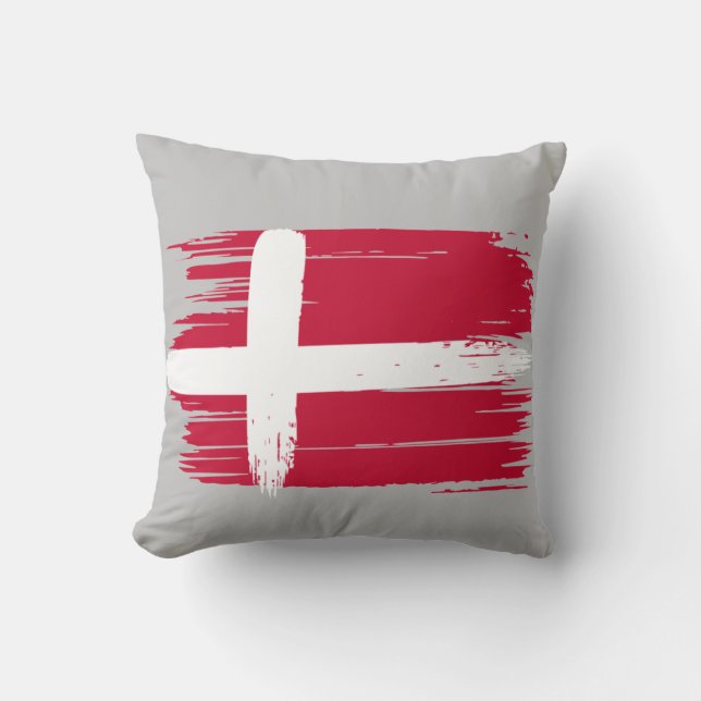 Brushstroke Denmark Flag Cushion (Front)