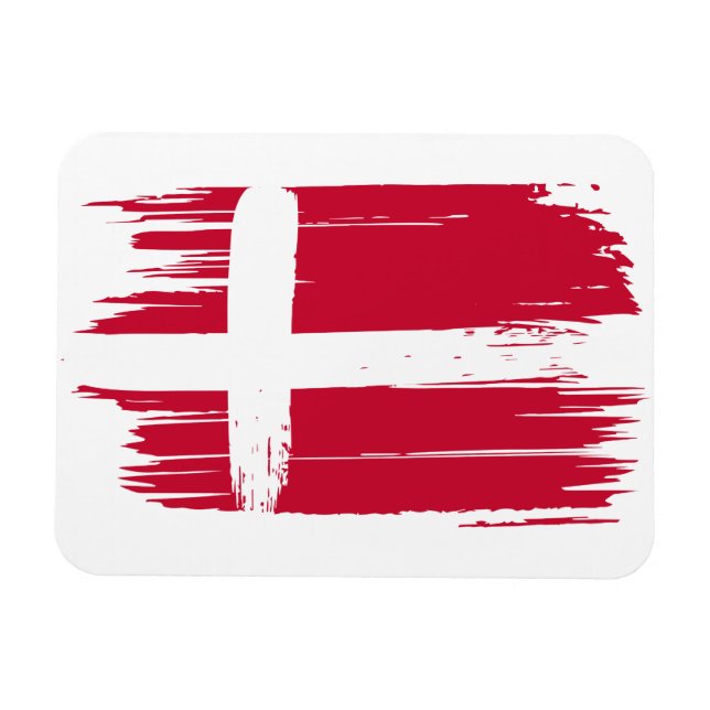Brushstroke Denmark Flag Magnet (Horizontal)