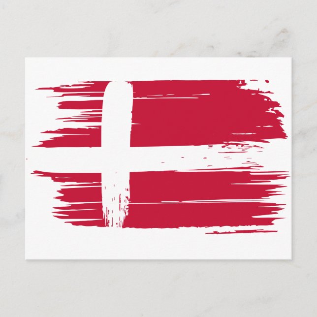Brushstroke Denmark Flag Postcard (Front)
