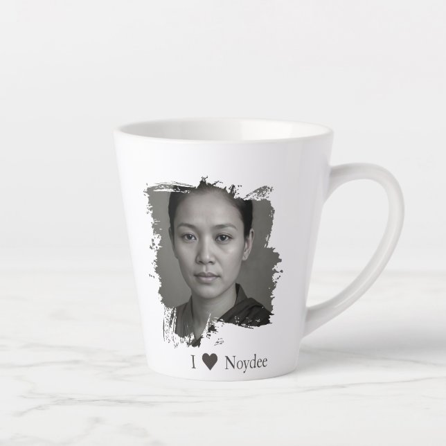 Brushstroke design for your image and text latte mug (Right)