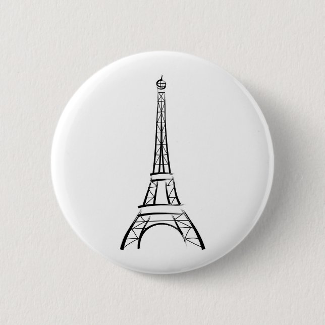 Brushstroke Eiffel Tower 6 Cm Round Badge (Front)
